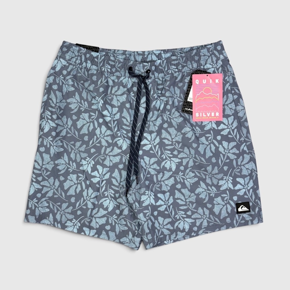 Quiksilver Swim Volley Trunks - Men's - M - Gray Floral